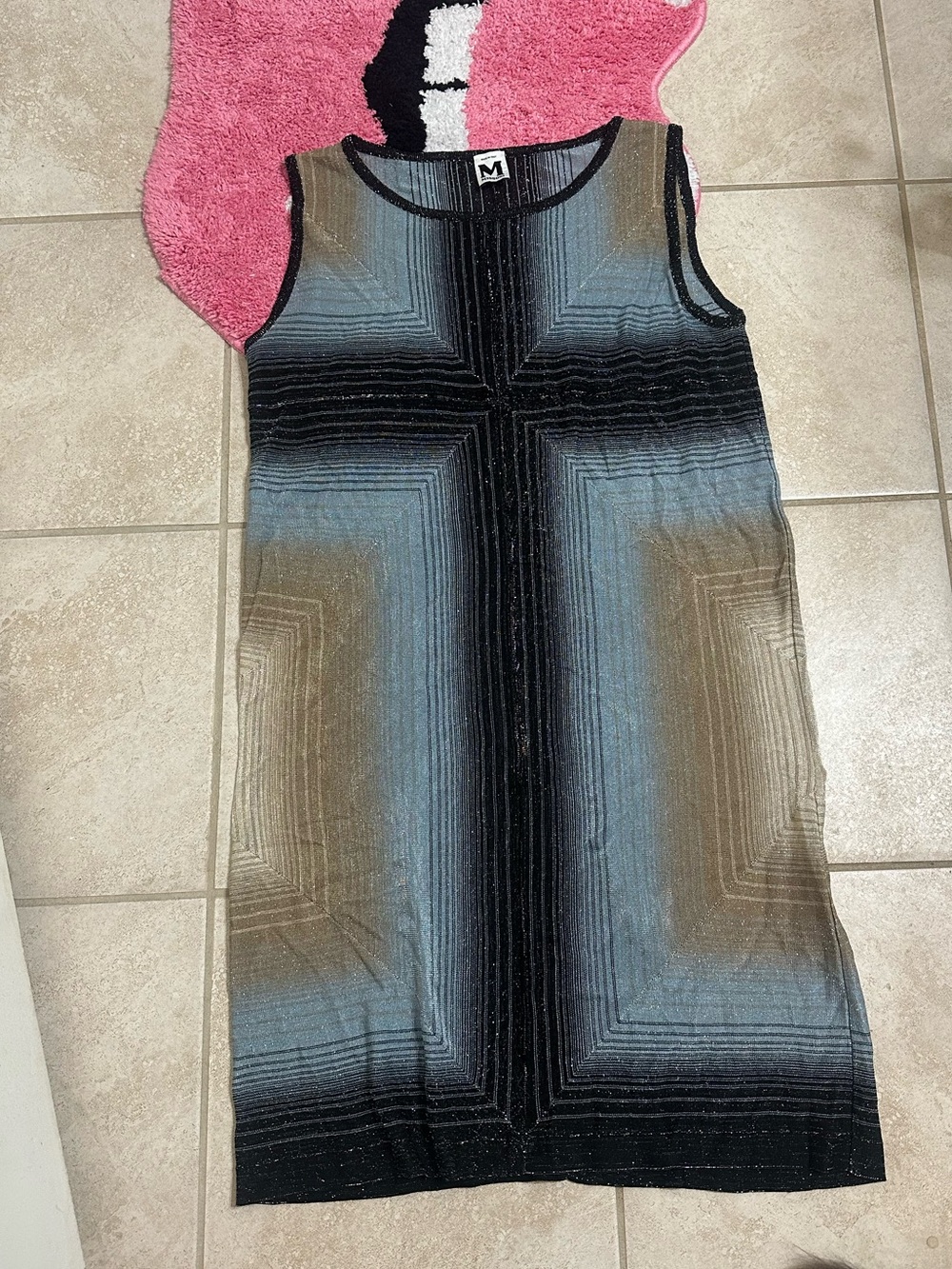 Missoni Ombre Geometric Knit Sheath Dress - Blue/Gray/Brown
